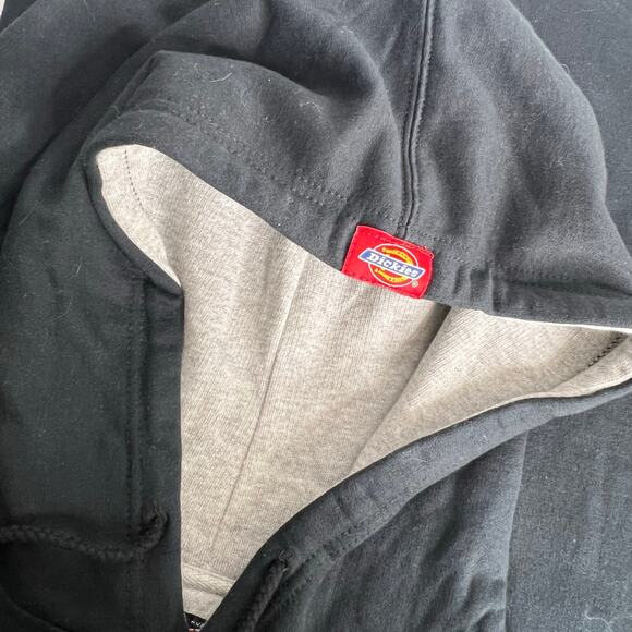 Vintage Men's Dickies Black Hoodie Sweatshirt with Metallic Logo Size Large - Picture 2 of 5